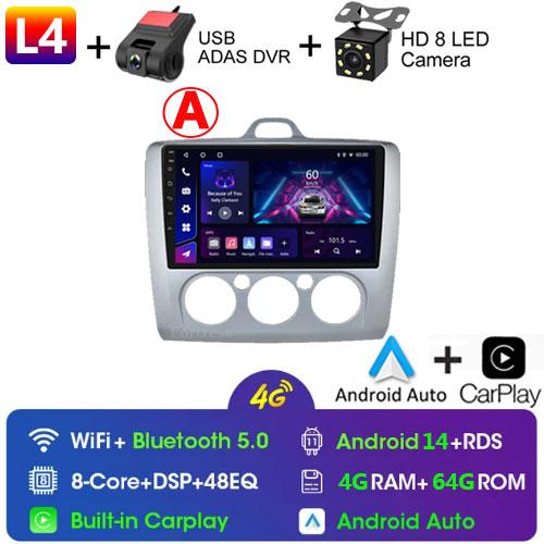 Carplay 4G 2din Android 13 Car Radio for Ford Focus Exi AT 2004-2011 Auto Multimedia Video Player Autoradio Audio Navigation GPS