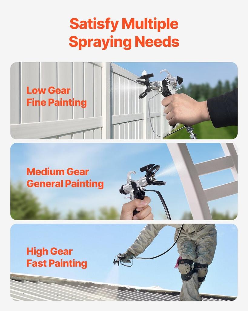 Stand Airless Paint Sprayer, 750W 3000PSI High Efficiency Electric Airless Sprayer, Fine And Even Painting Effect, Handheld Paint Sprayers for Home