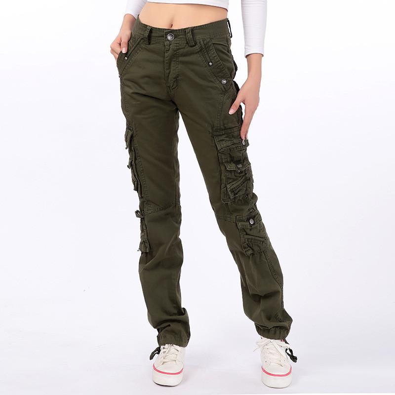 Cotton Pantalon Femmes 2025 Men Women Workout Military Multi-Pocket Baggy Cargo Pants Loose Straight Trousers Hip Hop Pants