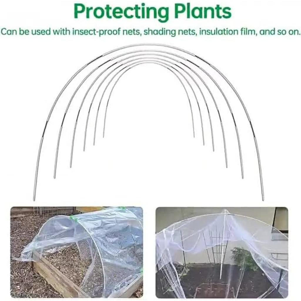 Gartenbögen für Netze, Gewächshausbögen Anzuchttunnel mit Spikes und Clips, DIY Abnehmbarer Glasfaser-Anzuchttunnelrahmen für Garten Hochbeet Pflanze