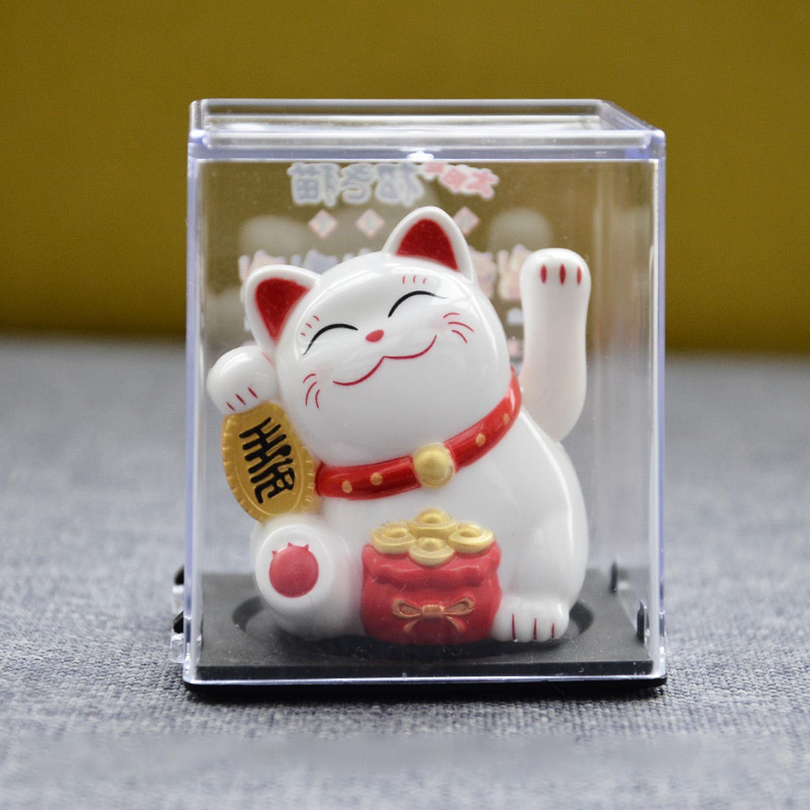 

2026 New Solar Powered Luck Cat Waving Cat Cute Waving Cat Good Luck Solar Cat Wealth Welcoming Cats Home Display Car Decoration