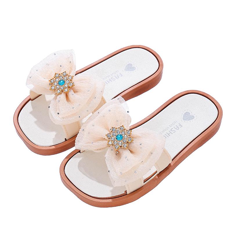 Mädchen Sommer 2025 Flip-Flop Sandalen mit Schleife - Rutschfeste Strand- & Outdoor-Slipper