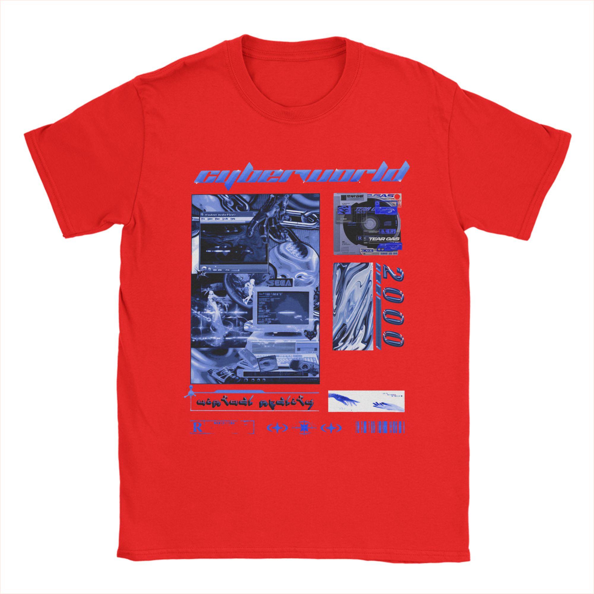 

Men Cybercore World Y2K Design Frutiger Aero T Shirts 100 Cotton Clothing Leisure Short Sleeve Round Collar Tee Shirt TShirt S