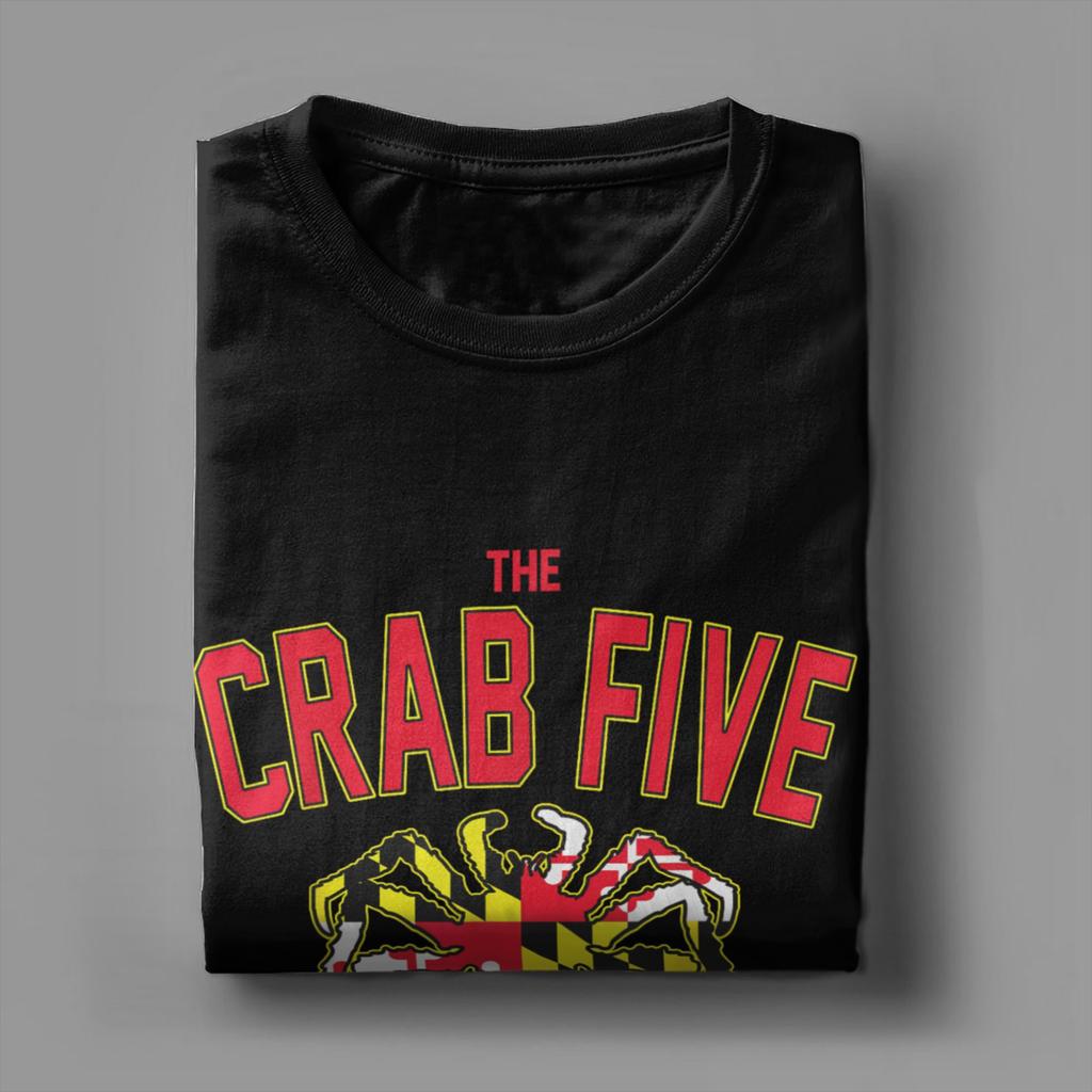 Herren The Crab Five Maryland Flag T-Shirt Basketballnummer Baumwolle Merchandise Freizeit Kurzarm O-Ausschnitt T-Shirts Sommer T-Shirt