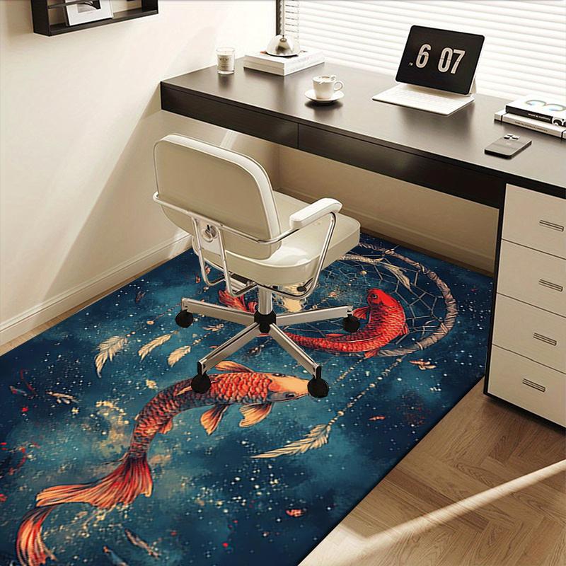 1pc Dreamcatcher,Koi Fish,Feathers Office Carpet Soft Polyester Entrance Carpet Washable Non Slip Ma