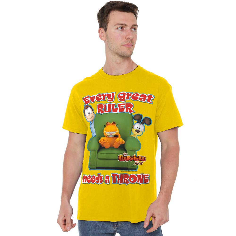 Garfield Throne T-Shirt S-2XL Yellow XXL