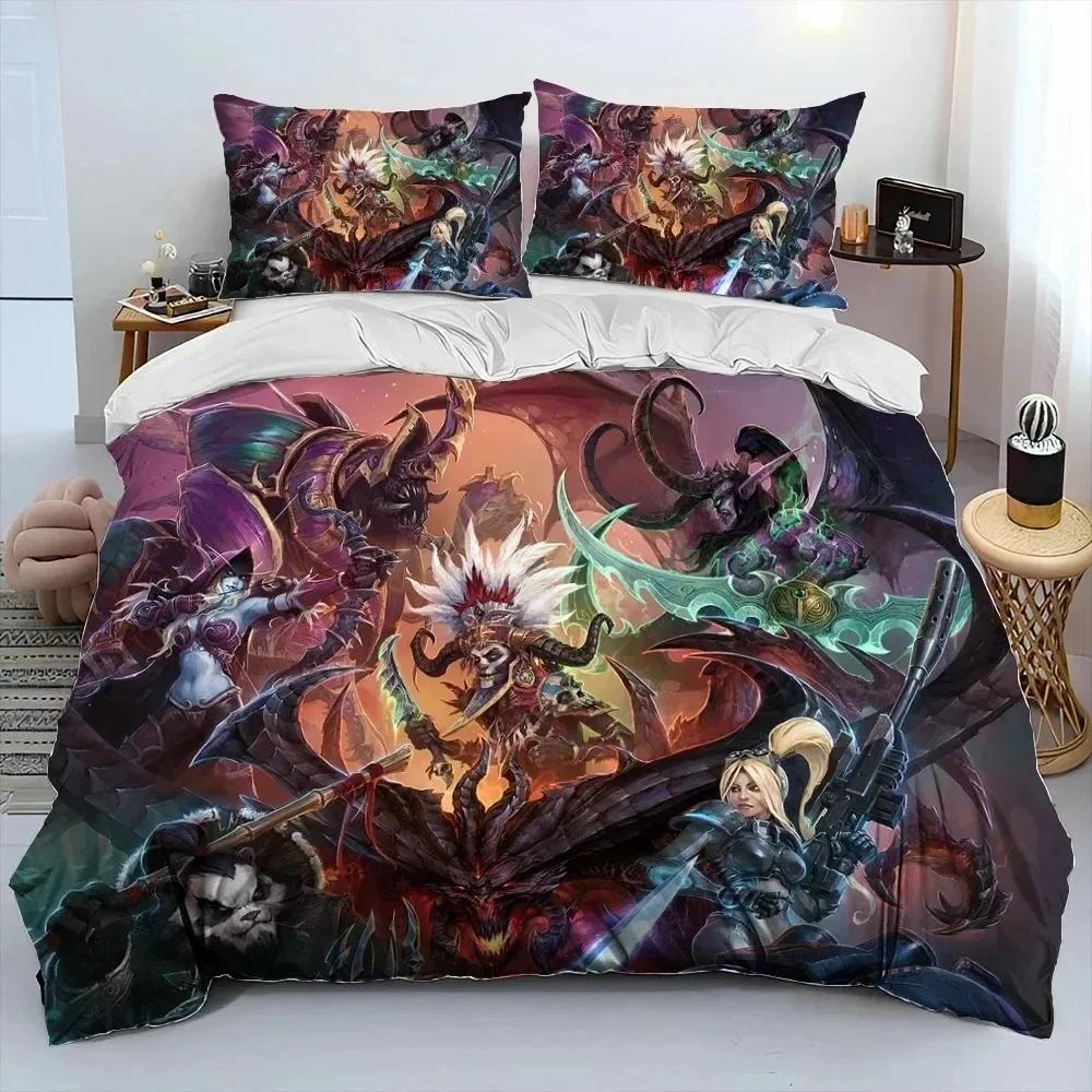 Zestaw pościeli 3D HD StarCraft Gra Gamer PC, Poszwa na kołdrę Zestaw do łóżka Poszwa na kołdrę Poszewka na poduszkę, Zestaw pościeli w rozmiarze king queen dla dzieci