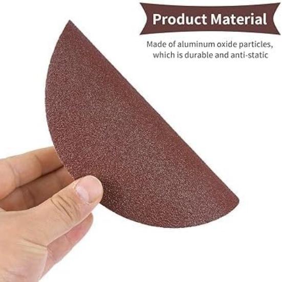 5 Pcs Sanding Discs 150mm 6inch Hook-and-Loop Sandpaper Orbital Sander Pads Sand Sheets for Wood, Metal & Plastic Surface Sanding