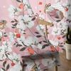 Pink Flower Plant Butterfly Tulle Sheer Curtains For Living Room Bedroom Kitchen For Windows Voile Drapes Home Decoration