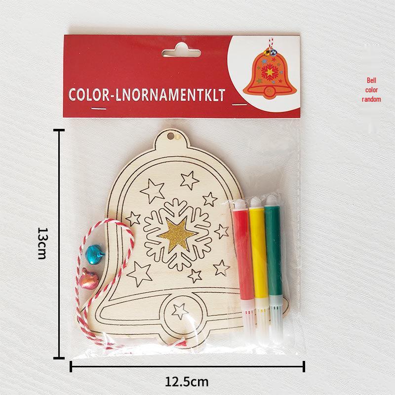Christmas DIY Cartoon Wooden Easel: Creative Colorful Doodle Board Hanging Decoration
