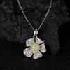 Xiaohongshu Earrings Flower Pendant S925 Sterling Silver Inlaid Natural Opal Gemstone Necklace Women'S Jewelry