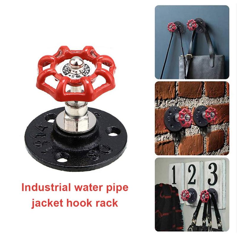 1Pc Vintage Porch Garage Hanging Hooks Creative Iron Style Industrial Water Pipe Clothes Wall Bracket for Bathrobe Towel Scarf