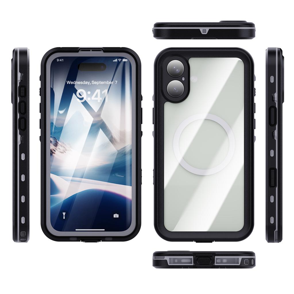 For Summer Magnetic Wireless Charging Waterproof Case for iPhone 16 15 11Pro Max Sealed Swimming Bag Rugged Cover 16e In Stock