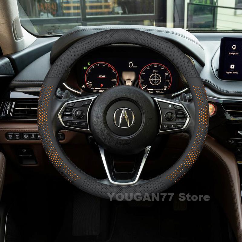 Leather Car Steering Wheel Cover For Acura TLX Type S 2021 2022 2023 ILX RLX Non-slip Auto Steering Wheel Acura TLX Accessories