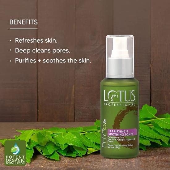 Lotus Professional PhytoRx Clarifying & Soothing Daily Toner |Neem & Vitamin C Oil Control & Anti Acne Toner| For Women and Men| 100ml