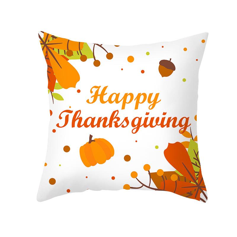 Thanksgiving Day Yellow Pumpkin Sunflower Digital printing short plush pillow covers for sofa office cushion cover home goods