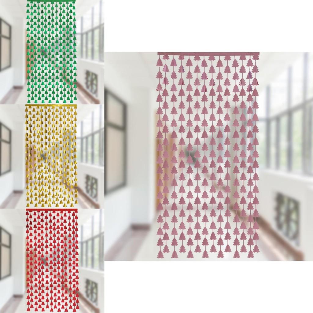 Lush Tree Christmas Tinsel Curtain In Various Colors For Eyecatching Backdrops Party