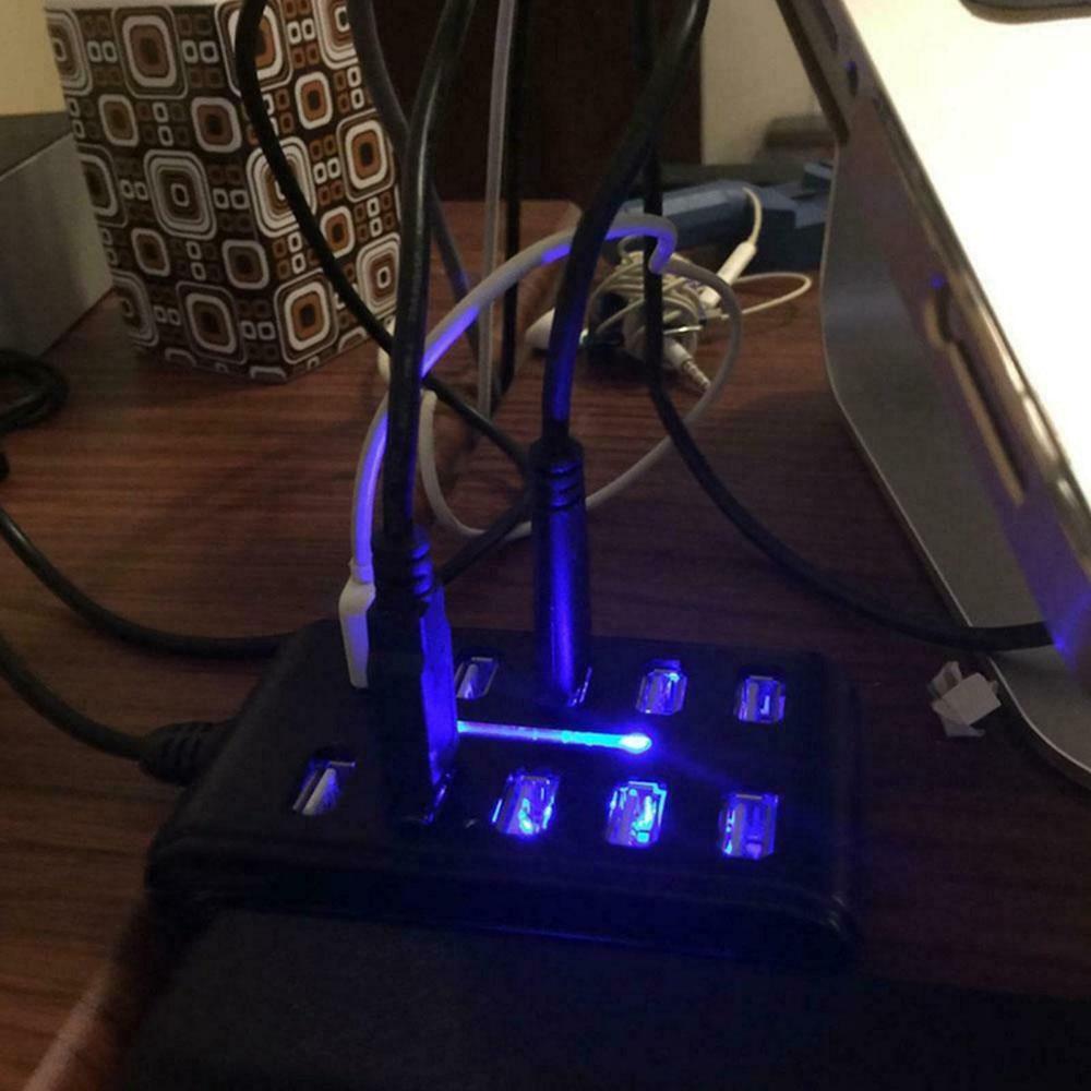 1 Piece 10-Port Hub USB 2.0 High Speed Multiple Splitter Adapter Extension Cable