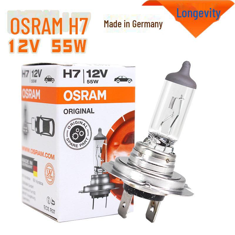 OSRAM H7 12V 55W Halogen Headlight Bulb, Long Life, High/Low Beam
