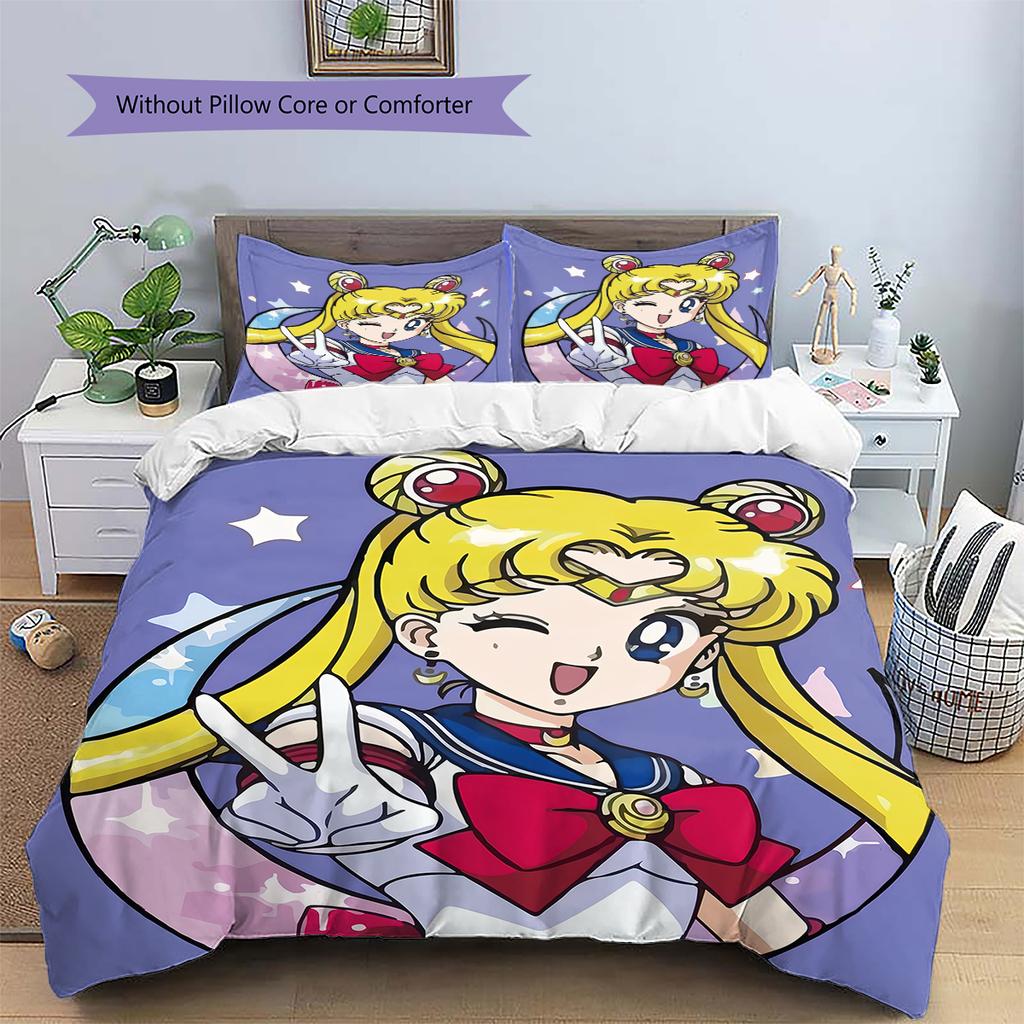 Sailor Moon Tsukino Usagi Main Duvet Cover & Pillowcases, Sailor Moon Fan Bedroom Bedding, Perfect Gift.chl