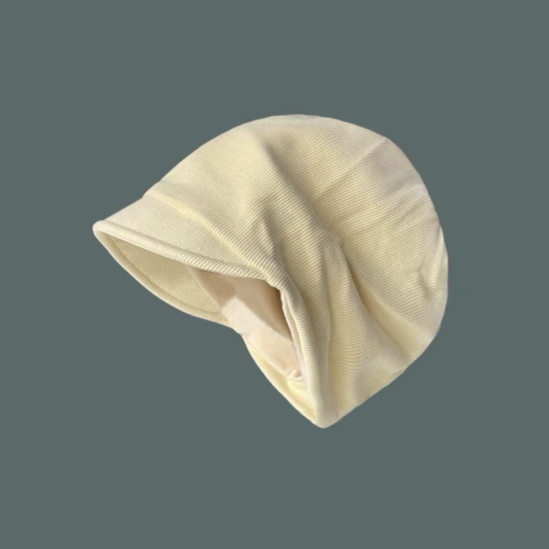 

Осенне-зимние однотонные шапки-бини для женщин без макияжа, маленькие модные шапки баотоу от холода, ленивый стиль, шапки-баотоу через голову One Size