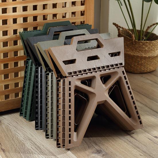 Folding Step Stool Strong Load-bearing Heavy-Duty Chair Travel Use Compact Collapsible Chair