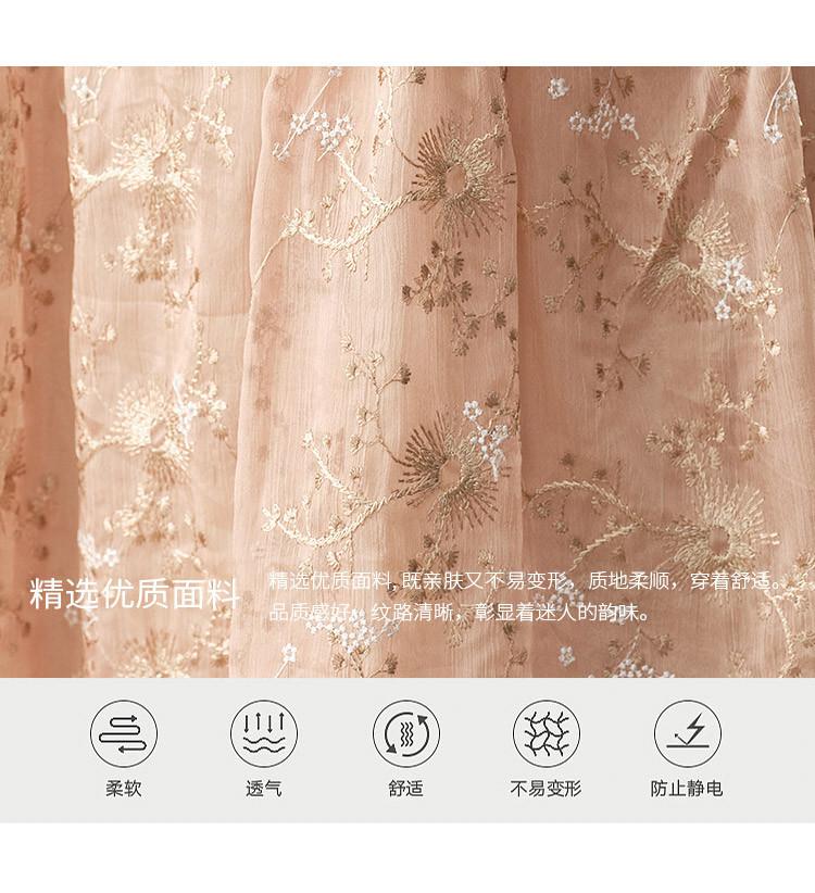 2025 Summer French Style Dress with Women's Design, Embroidered Floral Loose Skirt, Looks Thin