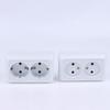 1Pcs 10A Eu Standard Electrical Outlett Ground Vintage Surface Power Socket Plugs Flame Retardant Plastic Wall Mount Socket