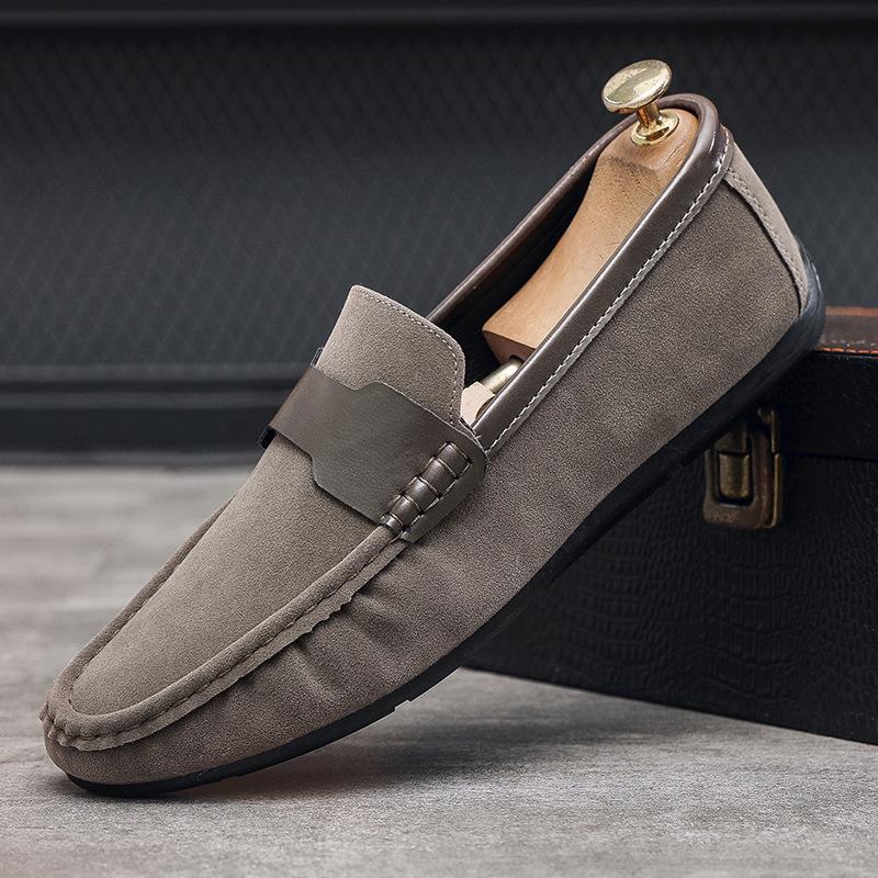 

Doudou shoes men s 2025 autumn new suede lazy shoes soft sole breathable casual loafers driving versatile single shoes 44