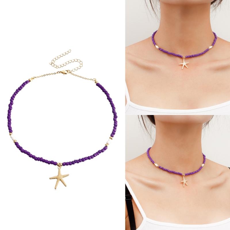 Fashion Starfish Pendant Necklace Temperament Choker Jewelry Clavicle Chain