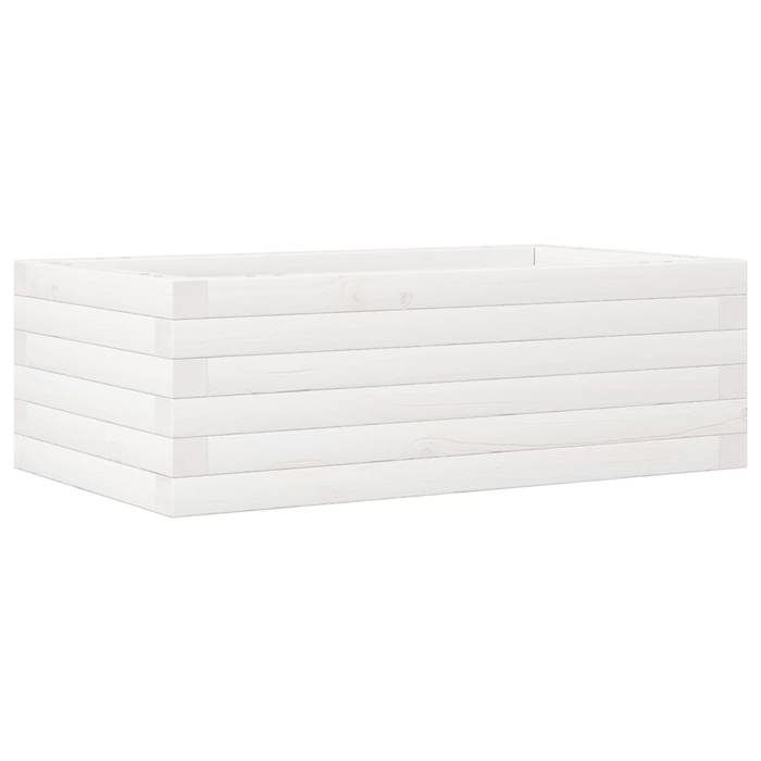 VidaXL Jardinière blanc 70x40x23 cm bois de pin massif, jardinière d'extérieur, bac à fleurs, boîte à plantes, jardinière de 847219