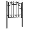 EMMEN Fence Gate with Spikes Steel 103 X 97 Cm Black