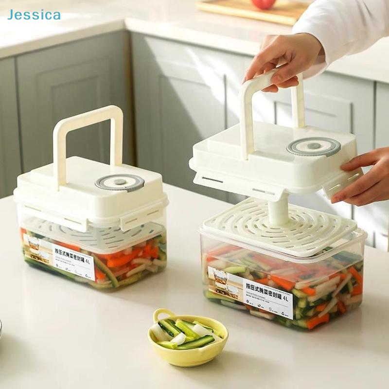 Drukdeksel Stapelbare Augurkenpot - Luchtdichte Fermentatiecontainer Voor Kimchi Groenten Conserveren