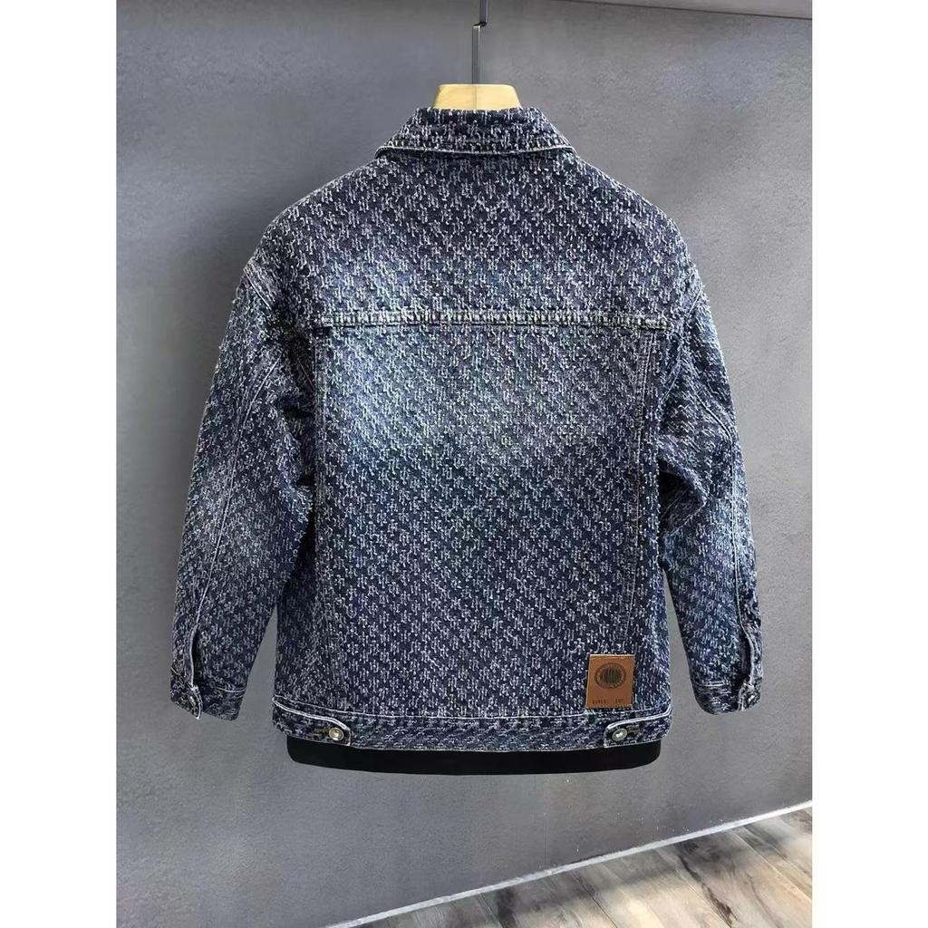 High-end Sense Cat Claws Fashion Niche High-end Denim Jacket for Men Plankton Handsome High Street Retro American Jacket