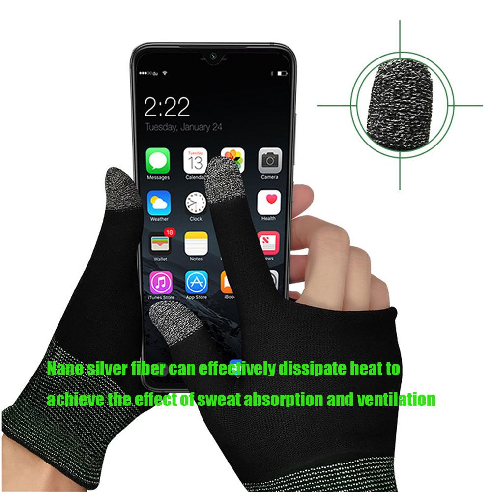 1 Pair 2-finger Gaming Gloves Breathable Anti-sweat Compatible For Gaming Eat Chicken Touch-screen Fingertips