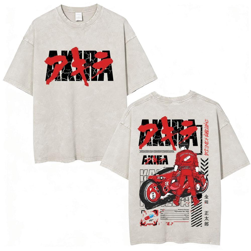 

Anime Akira Vintage Washed T Shirts Japanese Manga 90s Movie Shotaro Kaneda Tshirt Mens Clothing Oversized Tshirts Streetwear S