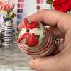5pcs Whimsical Polka Dot Cat Vase Set Resin Flower Pot with Colorful Striped Cats Adorable Mini Decorative Figurine Home Decor