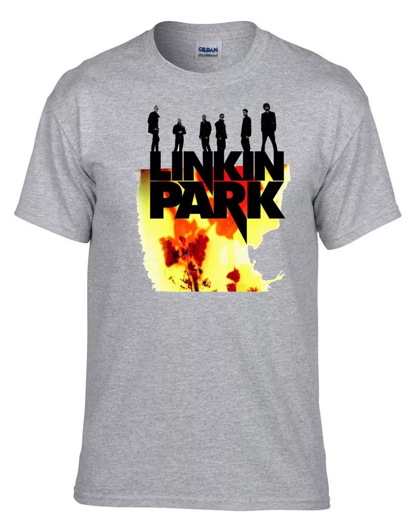 Linkin Park Logo Rock Music Gray T-Shirt -068_Grey-