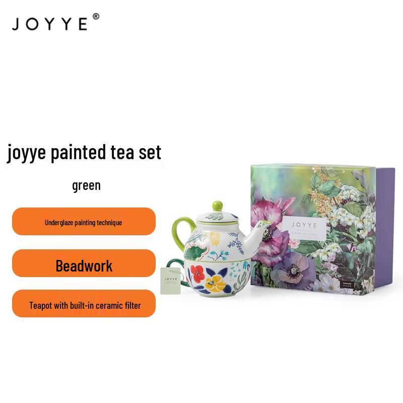 JOYYE Green Painted Porcelain Tea Set