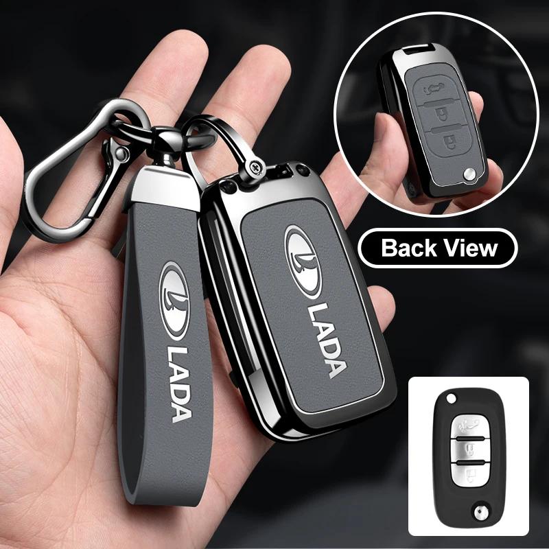 Car Zinc Alloy Key Case Bag For Lada Vesta Niva Samara Kalina Largus Priora Xray Granta Cross Key Shell Decoration Accessories