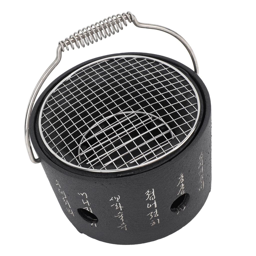 BBQ Stove Aluminum Stainless Steel Multifunctional with Portable Handle Food Charcoal Stove for Tea Making Camping