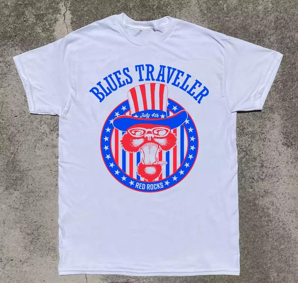 Vtg Blues Traveler Band Red Rock Cotton White T Shirt For Men UR096 L