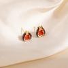 Times Come And Go, Red Pomegranate Slightly Inlaid With Sparkling Diamond Earrings For Women, Gentle And Sweet Earrings Festive Earrings For Women
