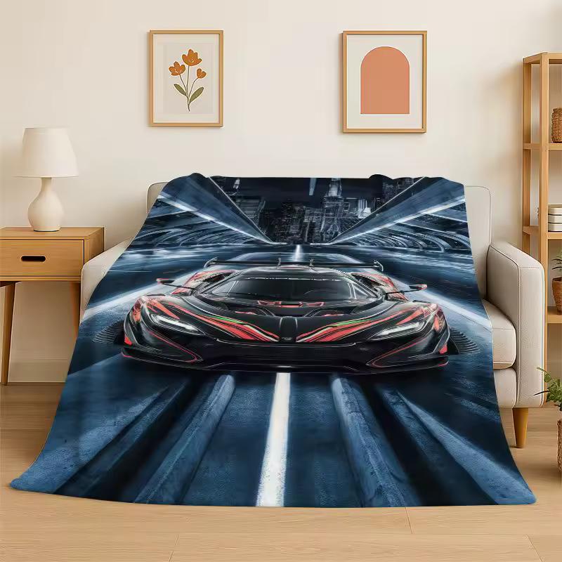 Future Concept Sports Racing Car Moto Flannel Blanket Soft Throw Blanket for Bedroom Living Room Bed Travel Camping Picnic Nap