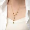 Colorful Heart Titanium Steel Necklace for Women – Luxury Tassel Clavicle Chain Jewelry