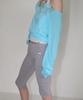 CRANK Sheer Necklace Off-Shoulder Top_Aqua Blue