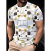 Stripe 3D Printed Short Sleeved T-shirt Fashionable Comfortable Soft Breathable Large Loose Summer Mens T-shirt