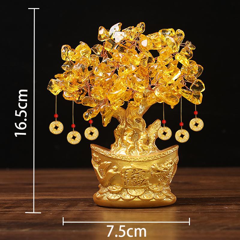 Citrine Money Tree Ornament - Home Decoration for Living Room, Housewarming, New Year, or New Home Opening Gift