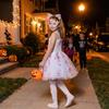 Krwawa Nić Zombie Panna Młoda Dziecięca Sukienka Tiulowa z Koronką Na Kostium Halloweenowy