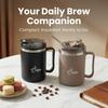 Thermal Coffee Mug with Handle 304 Stainless Steel Insulated Tumbler Leakproof Travel Water Bottle Portable Cup with Spoon